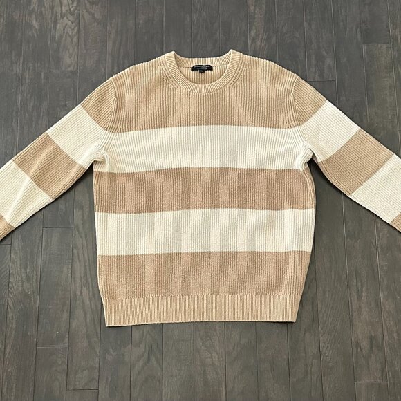 Banana Republic Tan & Cream Striped Large Sweater - Picture 9 of 12